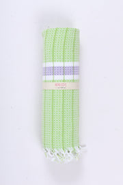 Green Ultra Soft Bath Towel with White Stripes