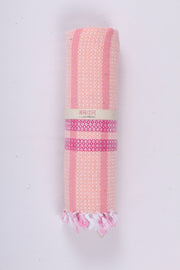 Baby Pink Ultra Soft Bath Towel with Pink Stripes
