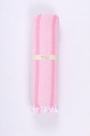 Baby Pink Ultra Soft Bath Towel with Pink Stripes