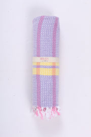 Blue Ultra Soft Bath Towel with Pink Stripes