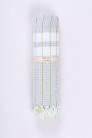 Gray Ultra Soft Bath Towel with Green Stripes