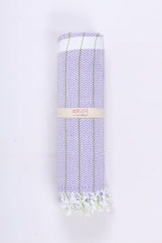 Blue Ultra Soft Bath Towel with Green Stripes