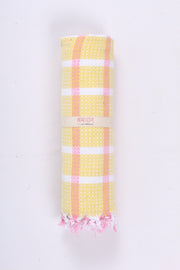 Yellow Ultra Soft Bath Towel with White Stripes
