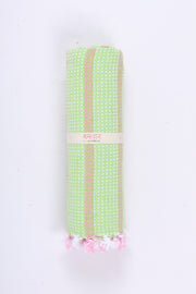 Green Ultra Soft Bath Towel with Pink Stripes