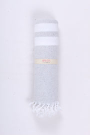Gray Ultra Soft Bath Towel with White Stripes