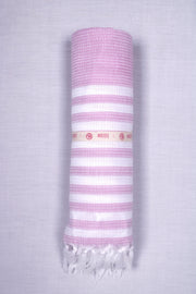 Pink and White Striped Ultra Soft Bath Towel