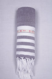 Purple and White Striped Ultra Soft Bath Towel