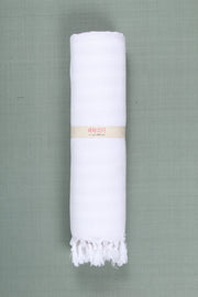 White Ultra Soft Bath Towel with Red Stripes