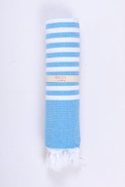 Blue Ultra Soft Bath Towel with White Stripes