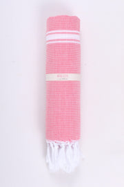Handwoven Cotton Bath Towel with White Stripes