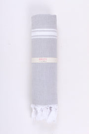 Gray Ultra Soft Bath Towel with White Stripes