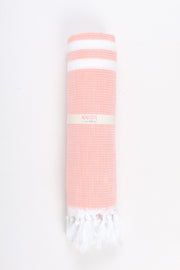Peach Ultra Soft Bath Towel with White Stripes