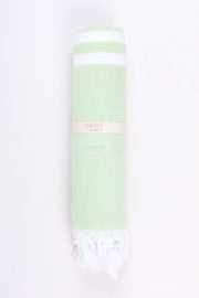 Sea Green Ultra Soft Bath Towel with White Stripes