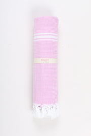 Pink Ultra Soft Bath Towel with White Stripes