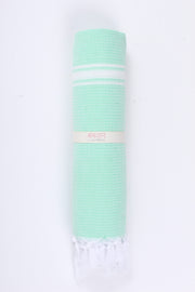 Sea Green Ultra Soft Bath Towel with White Stripes