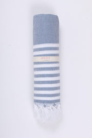 Blue Ultra Soft Bath Towel with White Stripes
