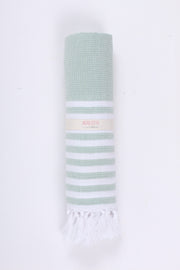 Pine Green Ultra Soft Bath Towel with White Stripes