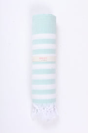 Sea Green Ultra Soft Bath Towel with White Striped
