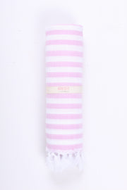 Pink Ultra Soft Bath Towel with White Stripes