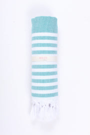 Pine Green Ultra Soft Bath Towel with White Stripes