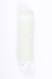 Pista Green Ultra Soft Bath Towel with White Stripes