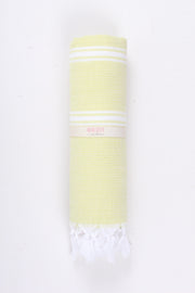 Yellow Ultra Soft Bath Towel with White Striped