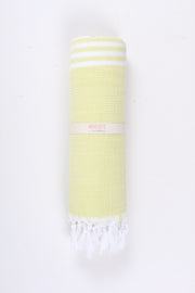Yellow Ultra Soft Bath Towel with White Striped