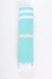 Sea Green Ultra Soft Bath Towel with White Stripes