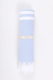Blue Ultra Soft Bath Towel with White Stripes