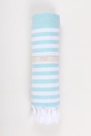 Sea Green Towel with White Striped