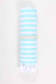 Sky Blue Towel with White Striped