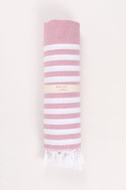 Onion Pink Soft Bath Towel with White Striped