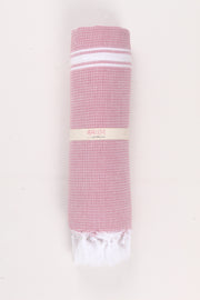 Onion Pink Soft Bath Towel with White Striped