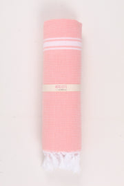 Pink Soft Bath Towel with White Striped