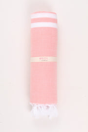Pink Soft Bath Towel with White Striped