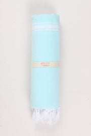 Sky Blue Soft Bath Towel with White Striped