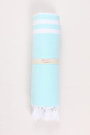 Sky Blue Soft Bath Towel with White Striped