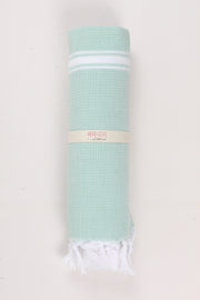 Sea Green Soft Bath Towel with White Striped