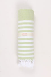 Green Soft Bath Towel with White Striped