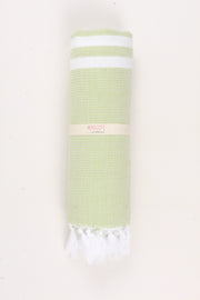Green Soft Bath Towel with White Striped
