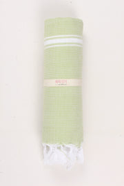 Green Soft Bath Towel with White Striped