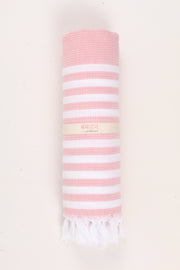 Pink Soft Bath Towel with White Striped