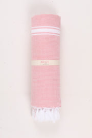 Pink Soft Bath Towel with White Striped