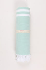 Jungle Green Soft Bath Towel with White Striped