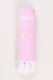 Pink Soft Bath Towel with White Striped