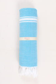 Blue Ultra Soft Bath Towel with White Stripes