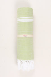 Green Ultra Soft Bath Towel with White Stripes