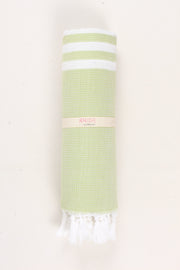Green Ultra Soft Bath Towel with White Stripes