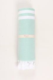 Jungle Green Ultra Soft Bath Towel with White Stripes