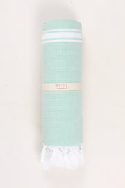Jungle Green Ultra Soft Bath Towel with White Stripes